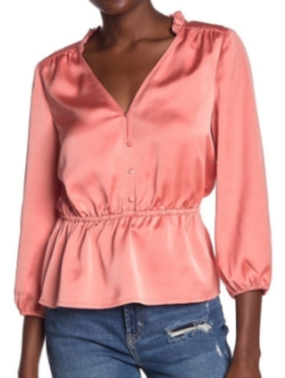J. Crew Coral-Pink Blouse Whimsical Boho